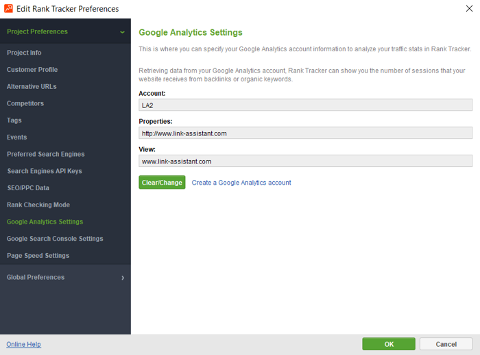 You can integrate both Console and Google Analytcis accounts with Rank Tracker